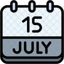 Calendario Julho Quinze Ícone