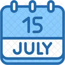Calendario Julho Quinze Ícone