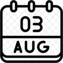 Calendario Agosto Tres Icono