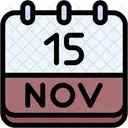Calendario Novembro Quinze Ícone