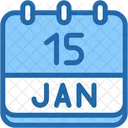 Calendario Janeiro Quinze Ícone