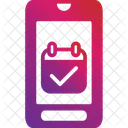 Marca de verificación del calendario móvil  Icono