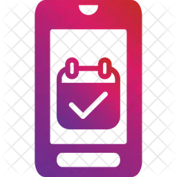 Marca de verificación del calendario móvil  Icono