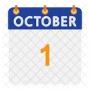 Calendario De Octubre Plano Icono