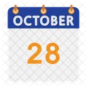 Calendario De Octubre Plano Icono