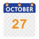 Calendario De Octubre Plano Icono