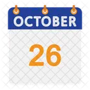 Calendario De Octubre Plano Icono