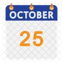 Calendario De Octubre Plano Icono