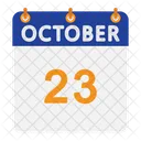 Calendario De Octubre Plano Icono