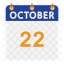 Calendario De Octubre Plano Icono