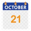 Calendario De Octubre Plano Icono