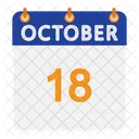 Calendario De Octubre Plano Icono