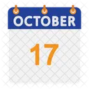 Calendario De Octubre Plano Icono