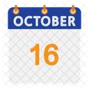 Calendario De Octubre Plano Icono