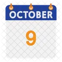 Calendario De Octubre Plano Icono