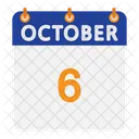 Calendario De Octubre Plano Icono