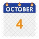 Calendario De Octubre Plano Icono