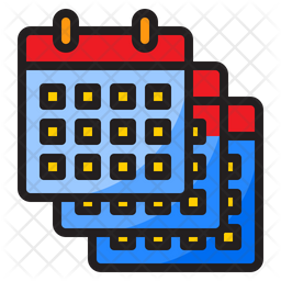 Calendars Icon - Download in Colored Outline Style