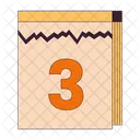 Tear Off Calendar Date 3 Calendar Day アイコン