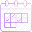 Calendrier avec grille  Icône