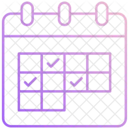 Calendrier avec grille  Icône