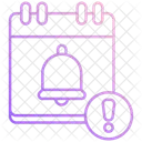 Calendrier avec horloge et cloche  Icône