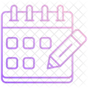 Calendrier avec stylo  Icône