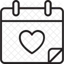 Calendrier Calendrier Coeur Saint Valentin Icône