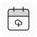 Calendrier Meteo Tonnerre Calendrier Horaire Icône