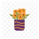 Calendula Maceta Follaje Icono