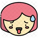Caliente Emoji Cara Icono