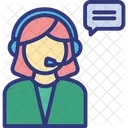 Call Center Customer Service Female Operator Icon