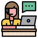 Customer Service Support Woman Icon