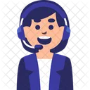Call Center Agent Woman Icon
