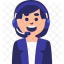 Call Center Agent Woman 아이콘