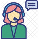 Call Center Customer Service Female Operator Icon