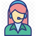 Call Center Customer Service Female Operator Icon