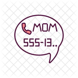 Call mom's phone number  Icon