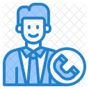 Help Support Phone Man Icon