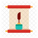 Calligraphy Scroll Feather Icon