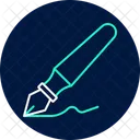Calligraphy Pen Neon Glow Icon
