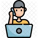 Calling Working Working At Home Icon