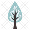 Calm Blue Tree Tree Winter Icon