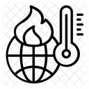 Calor Da Terra Mudancas Climaticas Termometro Da Terra Ícone