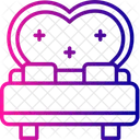 Cama Doble Corazon San Valentin Icono