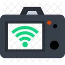 Cámara conectada con wifi  Icono