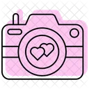 Amor Camara Color Sombra Icono Delgada Icon