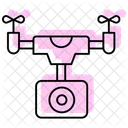 Drone Camara Color Sombra Linea Fina Icono Icono