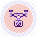 Icono De Linea De Camara De Drone Icono