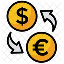 Cambio De Moneda Conversion De Dinero Moneda Icono